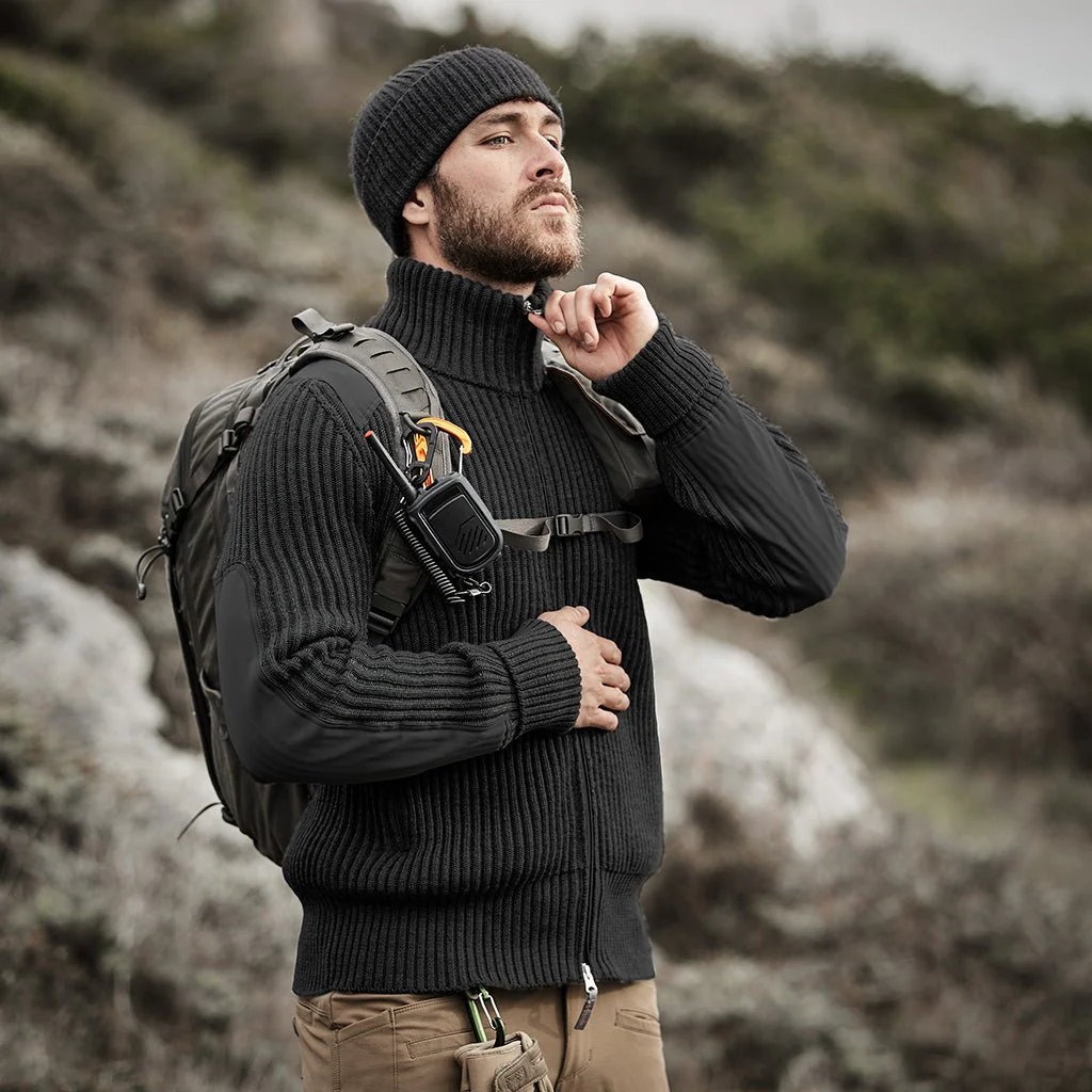 CWO Full Zip Sweater - Heather Black - Image 4