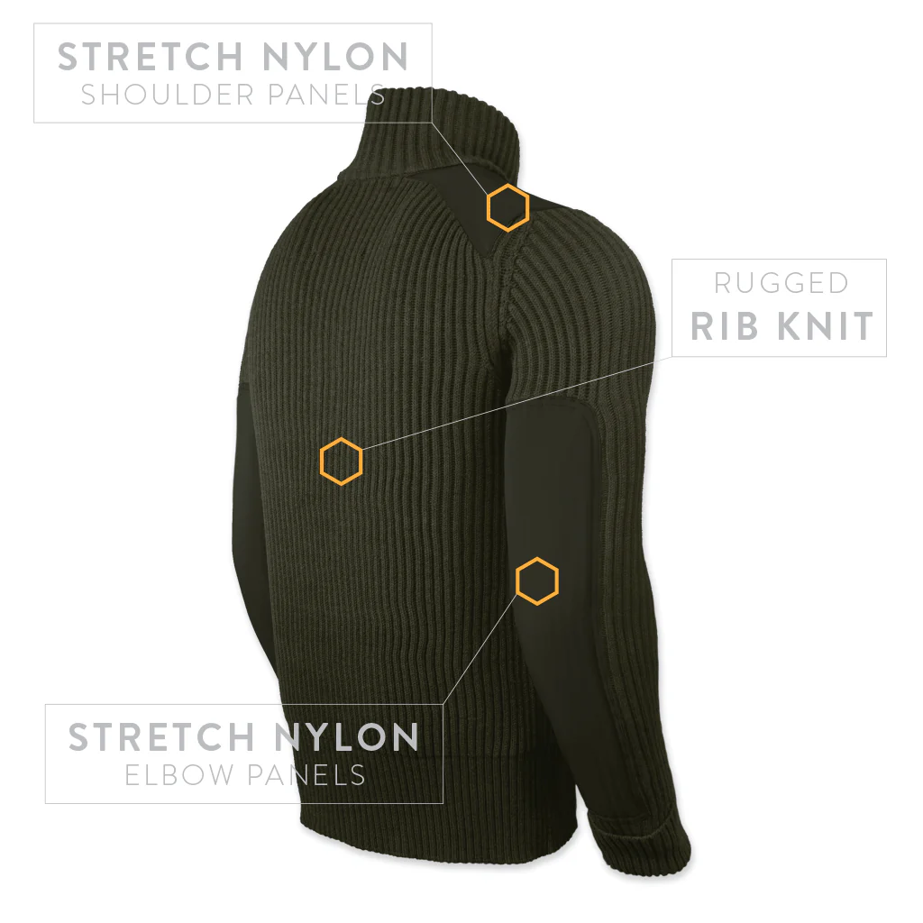 CWO Full Zip Sweater - OD Green - Image 5