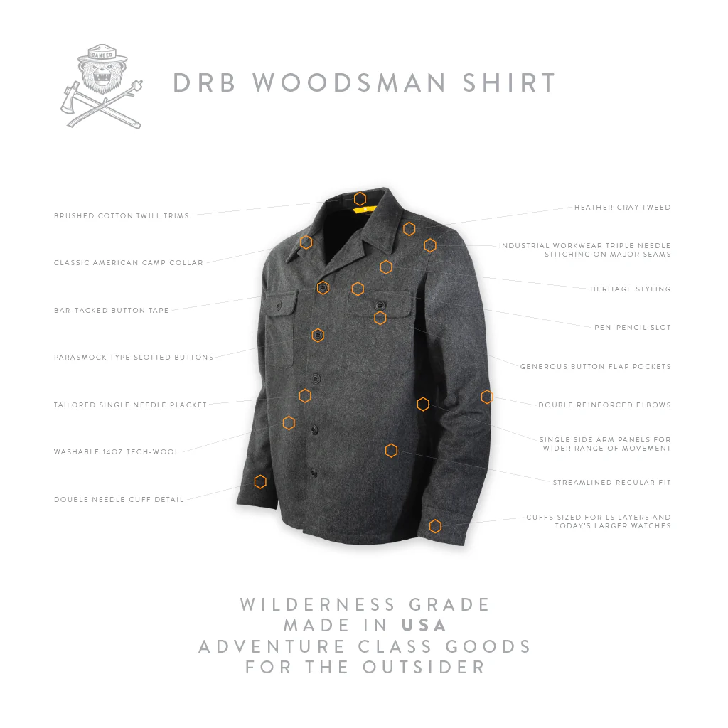 DRB Woodsman Shirt - Gray Tweed - Image 4