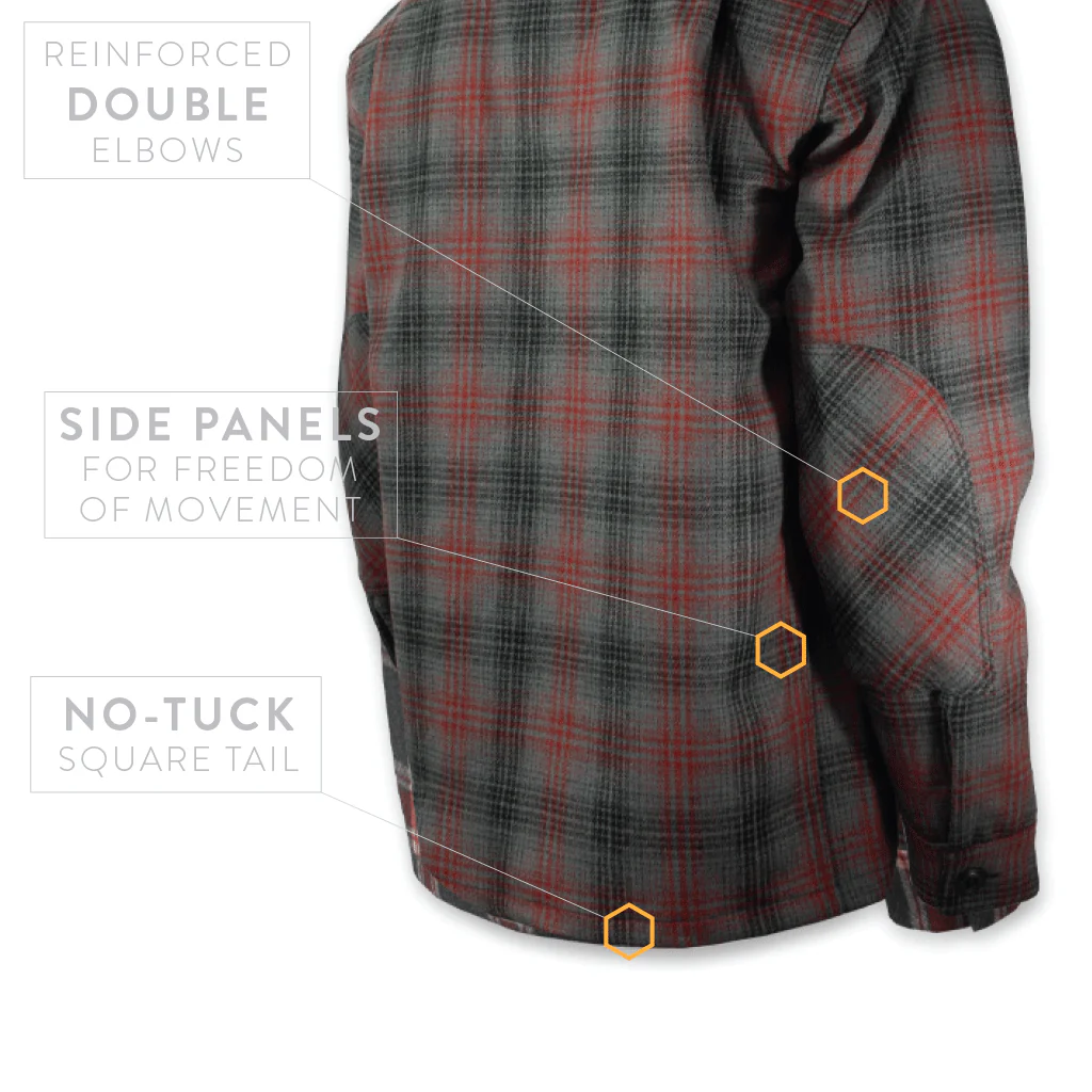 DRB Woodsman Shirt - Merino Red-Black-Gray Plaid - Image 4