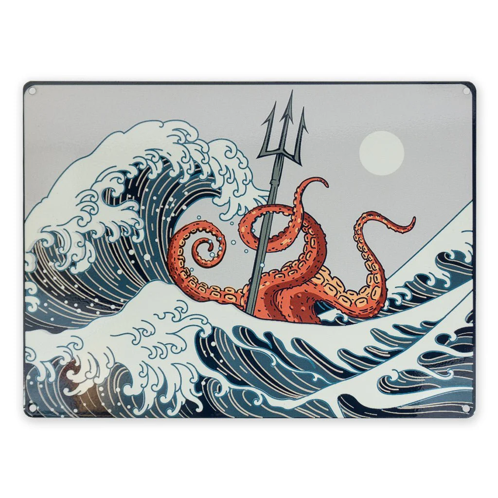 SPD Great Kraken Wave Tin Sign