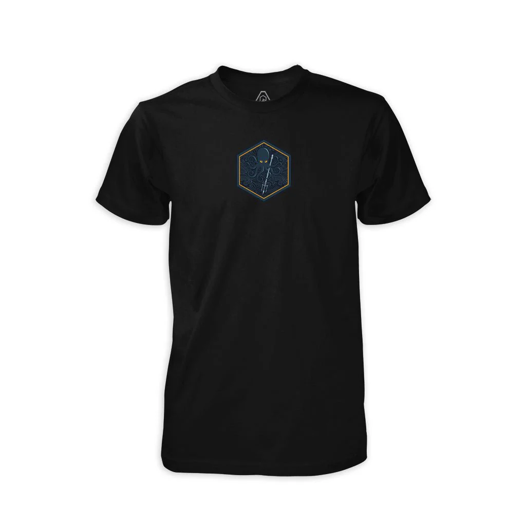 SPD Kraken Trident Deep Blue T-Shirt - Black