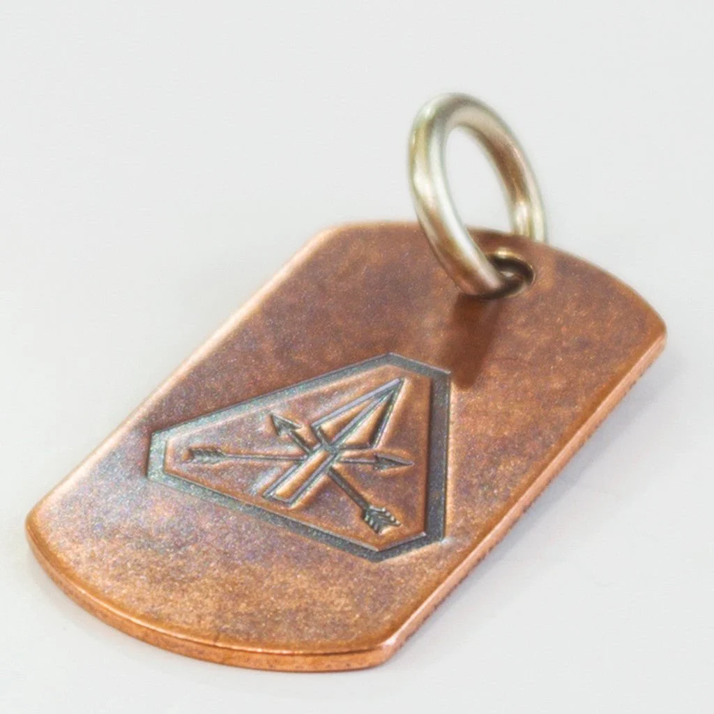 Steel Flame Copper Dog Tag - Prometheus Platoon with Jump Ring - Image 2