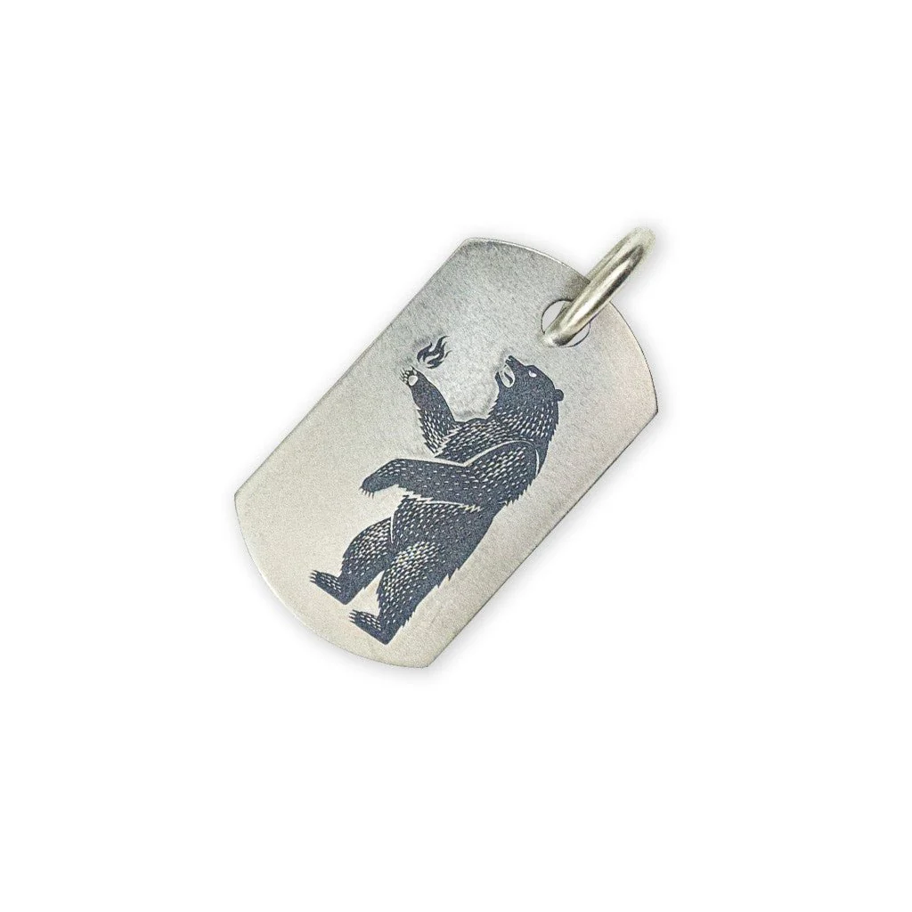 Steel Flame Titanium Dog Tag - All Terrain / IGNEM FERAM with Jump Ring