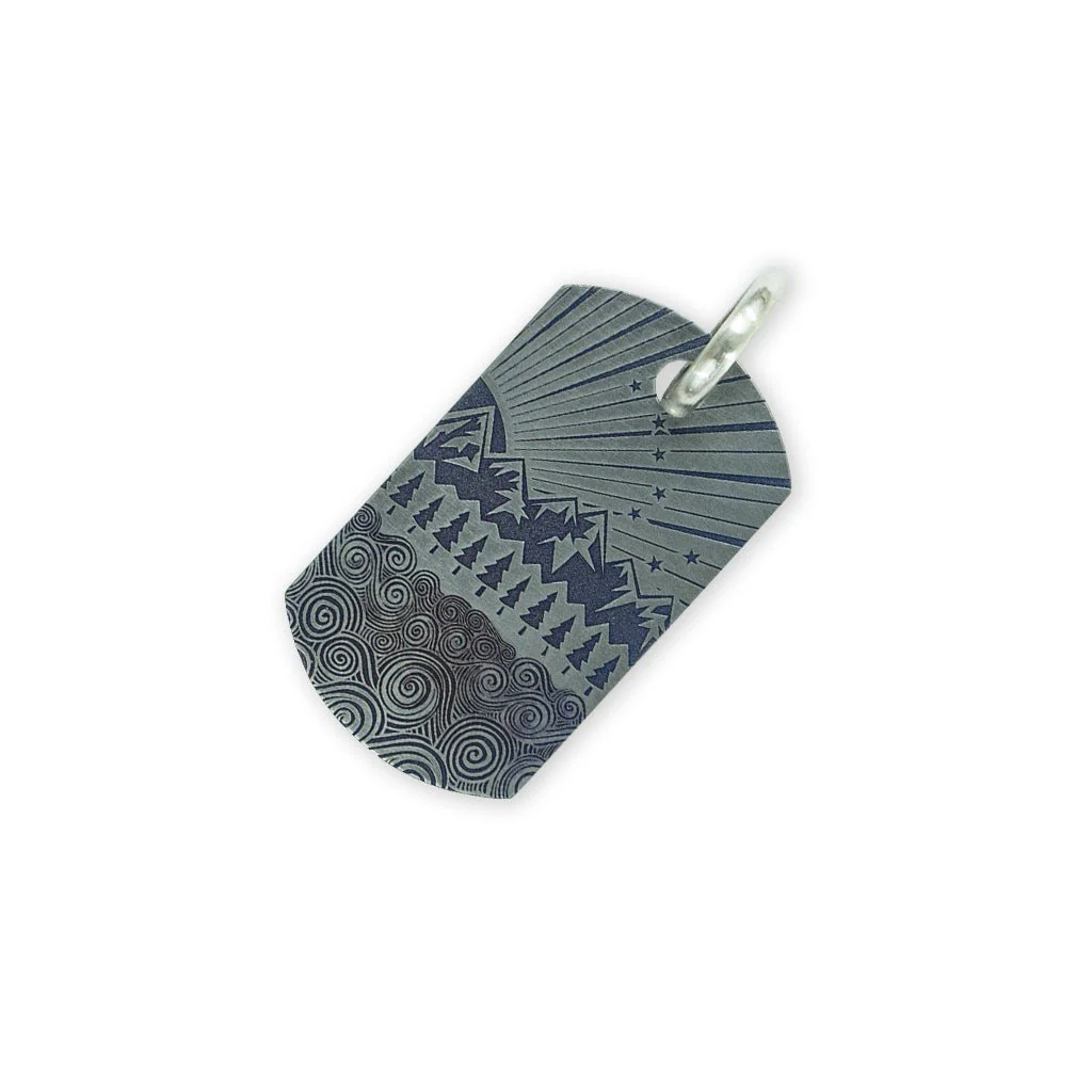 Steel Flame Titanium Dog Tag - Sea Wolf / All Terrain with Jump Ring - Image 2