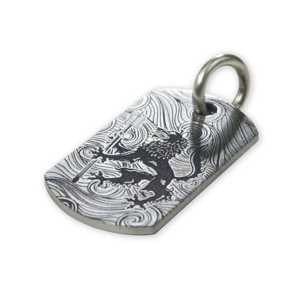 Steel Flame Titanium Dog Tag - Sea Wolf / All Terrain with Jump Ring - Image 3